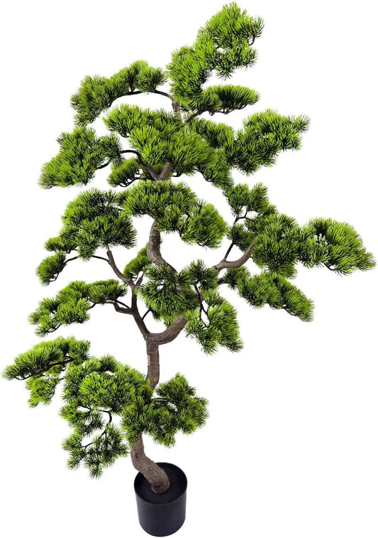 5ft Artificial Bonsai Tree - Large Faux Plants Indoor with Ceramic Pot, Realistic Fake Plants Decor for Home Office, Living Room, Farmhouse Zen Decor