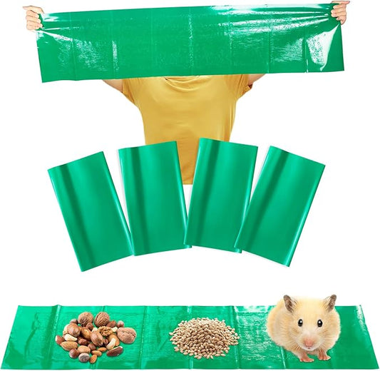 Qualirey 4 Pcs 47 Inch Ultra Large Sticky Mouse Glue Traps Sticky Rat Trap That Work for Rats Roaches Rodents Heavy Duty Pre Baited Mats Indoor Outdoor Catch Pest (Green)