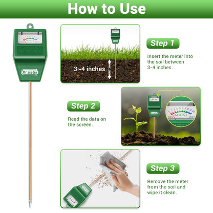 Dr.meter Soil Moisture Meter for Plants, Plant Water Gauge Test Kit