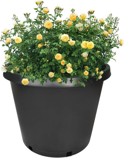 10-Pack 15 Gallon Round Premium Nursery Pot Plant Flower Seedling Container Garden Planter Pots for Indoor Outdoor Plants Flower Vegetables Black (15 Gallon)