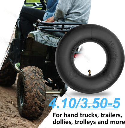 4.10/3.50-5 Inner Tube (2 PACK) with TR-87 Bent Valve Stem,Replacement for Wheelbarrows, Mowers, Hand Trucks and More 4.10-5 3.50-5 Tire and Tubes (4.10/3.50-5)