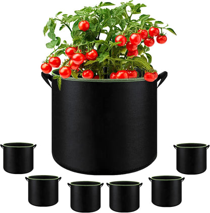 6-Pack 10 Gallon Grow Bags - 300G Heavy Duty Aeration Fabric Pots with Handles,Thickened Nonwoven Planter Bags for Vegetables Flowers Fruits
