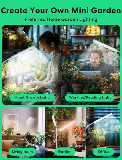 Smart Plant Lights for Indoor Growing, 2025 Brightest 2500lm Grow Lights for Indoor Plants Full Spectrum, Ideal Clip Plant Grow Light, 24H Timer, APP Control, Alexa