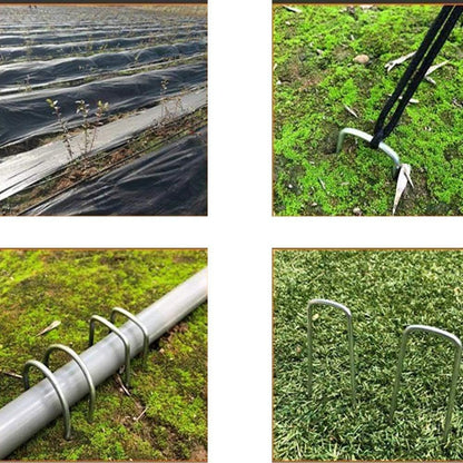 AAGUT Landscape Staples 12 Inch 8 Gauge Galvanized Fence Stakes 20 PCS Anti-Rust Landscape Pins for Secure Lawn Fabric, Weed Barrier Fabric, Ground Cover, Dripper Irrigation Tubing Soaker Hose