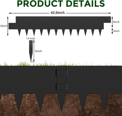 Metal Garden Edging 12" H X 40" L, 6 Pack Steel Garden Edging Border, Bendable Metal Landscaping Edging with 6 Clips for Yard Flower Bed
