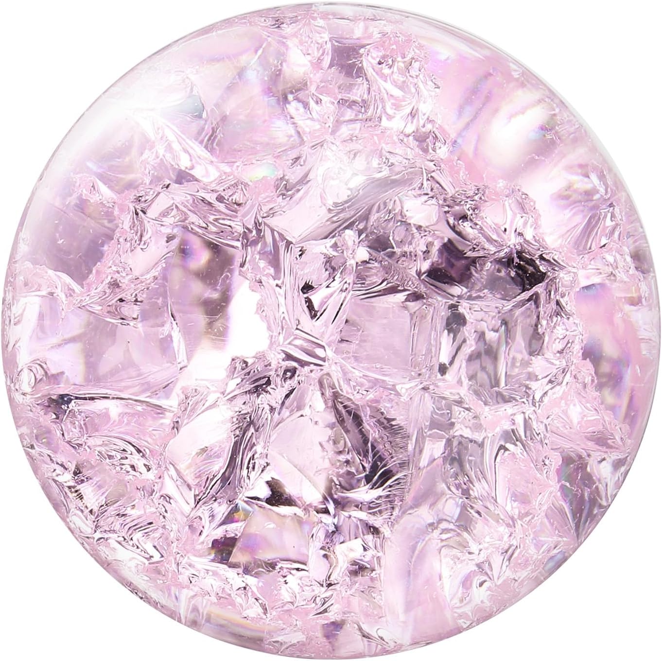 uxcell 40mm/1.6" Crystal Sphere Ball Ice Cracked Glass Solid Decorative Sphere Crystal Ball Prop Ornament for Feng Shui Divination Fortune Telling Tabletop Fountain Decoration, Pink