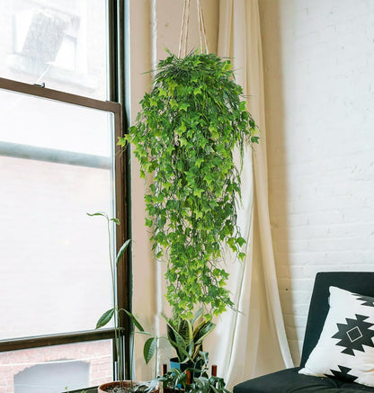 RECUTMS Artificial Plant Faux Plant Ivy Greenery Fake Hanging Plants Faux Greenery Plant Fake Ivy Leaf UV Resistant for Indoor Home Decor Outdoor Garden Yard Porch Wall Decoration 3 Packs（Green）