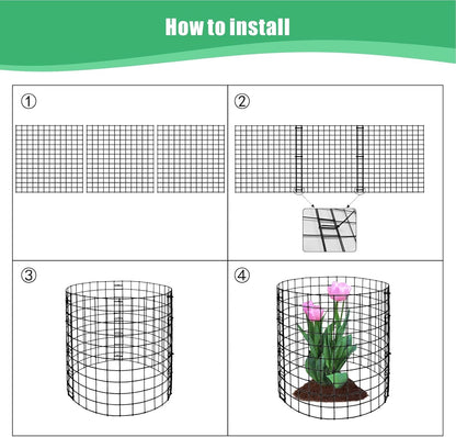 Eunika 18 Pcs Round Plant Protector from Animals, 6 Pack 12" x 12" Metal Mesh to Keep Animals Out Wire Plant Protectors for Rabbits Chicken Bunny Barricades for Garden Vegetable Flowers Protection