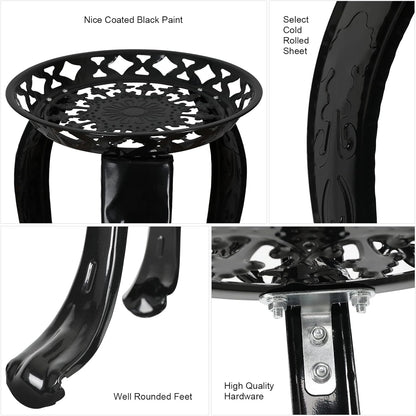 Ufine 2 Tier Metal Plant Stand Indoor Outdoor Iron Art Flower Pot Holder Tall Plant Display Rack for Corner Porch 2-Pack, Black