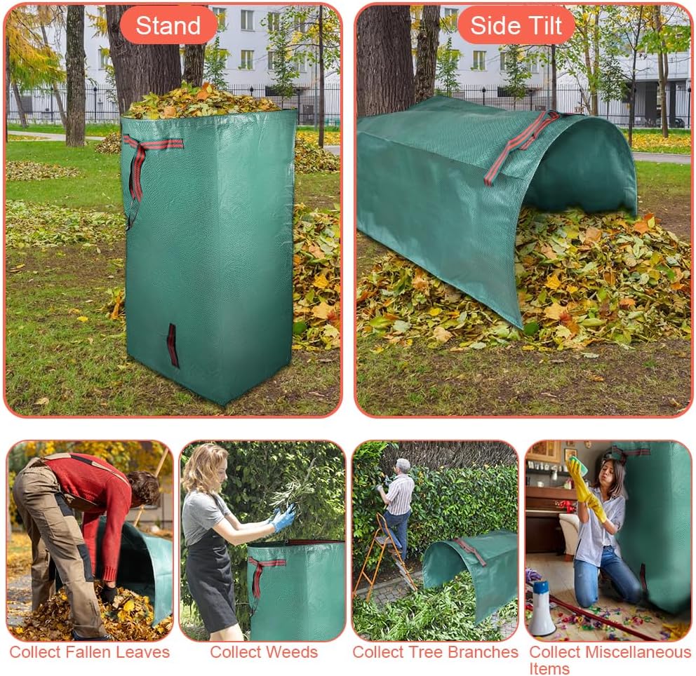2 Pack Yard Waste Bags, 72 Gallon Yard Garden Bags for Leaves Lawn and Leaf Bags, Reusable Yard Garden Bags for Leaves Lawn Trash (270L)