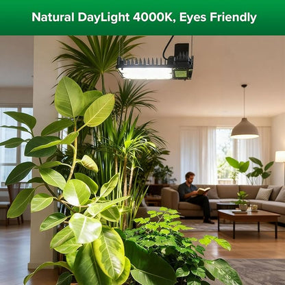 SANSI Grow Lights for Indoor Plants Full Spectrum, 100W(750W Equiv) Plant Light with Optical Lens for High PPFD, 4-Level Dimmable Panel Grow Light with Remote Control for Grow Tent Seeding Growing