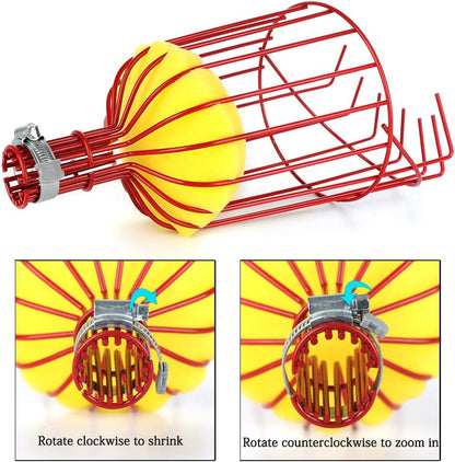 Fruit Picker Harvester Basket, Adjustable Fruit Picker Tool with Cushion to Prevent Bruising, Professional Gardening Fruit Picker Tool for Picking Apple Pear Peach Orange (Pole Not Included)