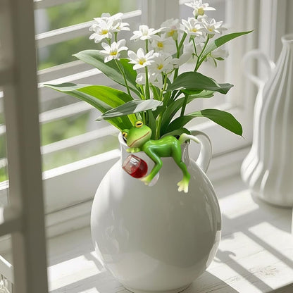 Miniature Frog Figurines Plant Decorations for Pots, Home Decor,Garden Decor,Garden Decorations , Funny Frog for Outdoor Patio, Lawn, Yard Art Decoration,Christmas,Birthday Gifts for Grandma Mom Women