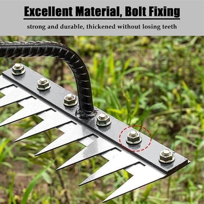 Iron Rake 2.0, Upgraded Iron Weeding Rakes 2.0, Iron Rake for Gardening and Weeding, Multifunctional Heavy-Duty Iron Rakes Gardening Hand Weeder Tools, Durable ＆ Lightweight (8 Teeth)