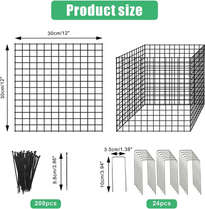 Eunika 8 Pack Round Plant Protector from Animals,24 Pcs 12" x 12" Metal Mesh to Keep Animals Out Wire Plant Protectors for Rabbits Chicken Duck Barricades for Garden Vegetable Flowers Protection