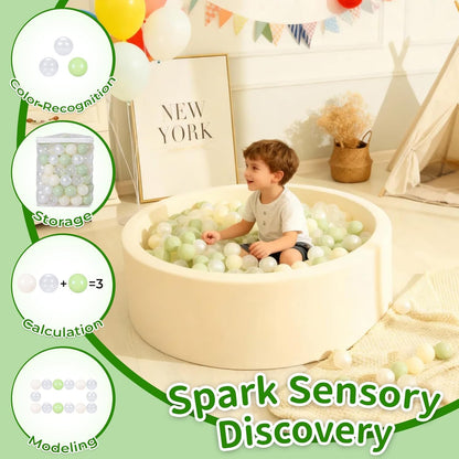 TRENDPLAY Plastic Balls for Ball Pits 2.2 Inch, Pack of 50 100 200 500 Hollow Balls, Perfect for Toddler Baby Pools,Party,Festival Decoration