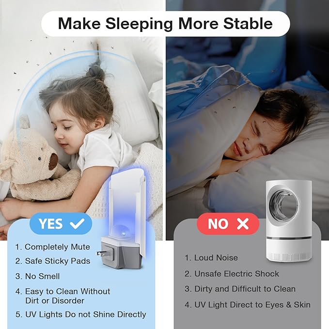 Fly Trap Indoor 1 Pack and 3 Refills – Flying Insect Trap, Fruit Fly & Gnat Trap for Indoor Use, Quiet Bug Catcher for Mosquitoes, Flies & Moths, Safe & Mess-Free Design
