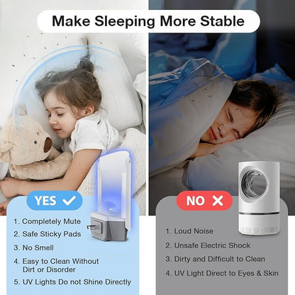Fly Trap Indoor 1 Pack and 3 Refills – Flying Insect Trap, Fruit Fly & Gnat Trap for Indoor Use, Quiet Bug Catcher for Mosquitoes, Flies & Moths, Safe & Mess-Free Design