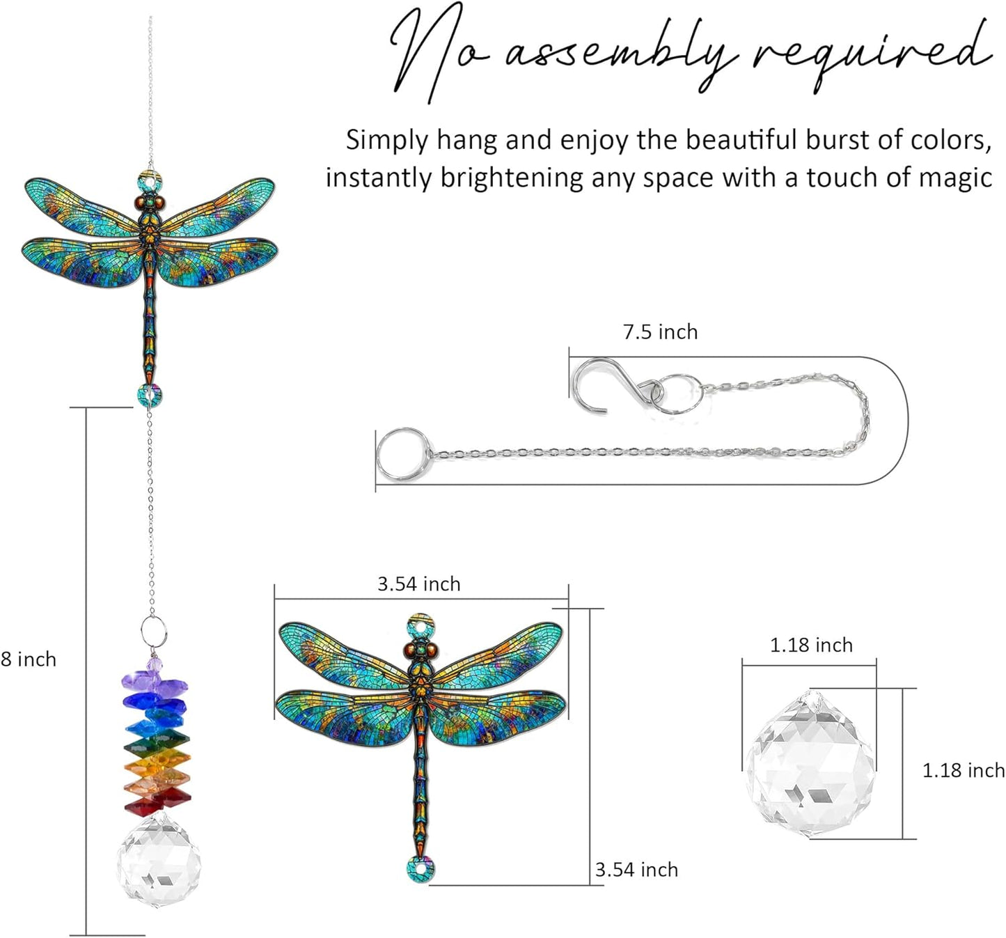 1 Layered Ornament Suncatcher - Dragonfly Gifts - Dragonflies Decor - Christmas Birthday Gifts for Women, Men - Dragonfly Keepsake - Remembrance Ornament - Rainbow Maker - Hanging Home Decor