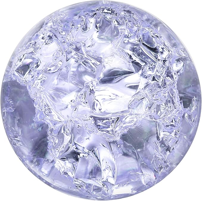 uxcell 40mm/1.6" Crystal Sphere Ball Ice Cracked Glass Solid Decorative Sphere Crystal Ball Prop Ornament for Feng Shui Divination Fortune Telling Tabletop Fountain Decoration, Purple