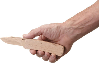 CRKT Nathan's Knife Kit: Wooden Pocket Knife, Drop Point Blade Design with Working Lock Back, Craft Project, Great for Kids 1032, Black