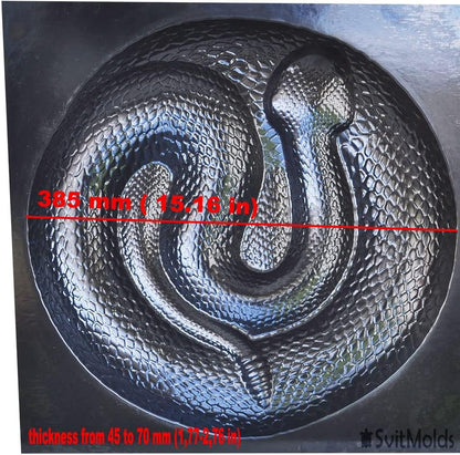 SvitMods Mold Snake DIY Statue for Garden Black ABC Plastic Concrete Cement Mould Rattlesnake Garden Decor Mold Croc for Garden Figure (D72 + D72-Smsll)