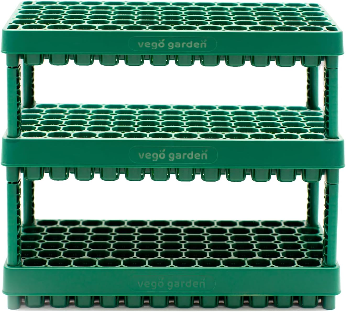 Vego garden 10" x 20" 76 Cells Seed Starter Tray Stackable Seedling Starting Germination Trays for Plants Planting Vegetables Herbs Flowers, 3 Sets