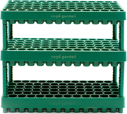 Vego garden 10" x 20" 76 Cells Seed Starter Tray Stackable Seedling Starting Germination Trays for Plants Planting Vegetables Herbs Flowers, 3 Sets