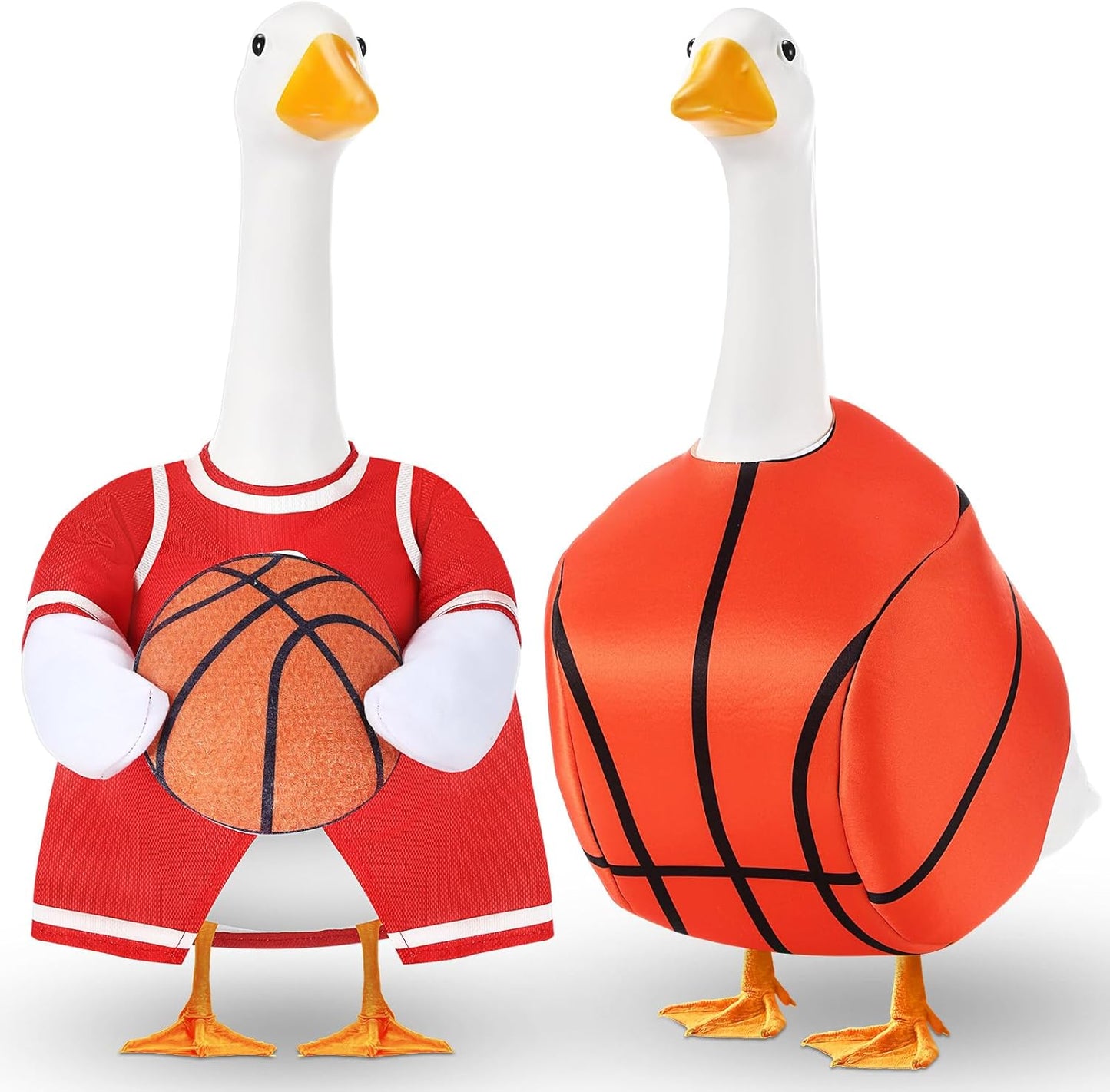 Abbylike 2 Set Basketball Goose Outfit Basketball Costume Lawn Porch Game Day Clothes for 23" Goose Outdoor Patio Yard Lawn Art Celebrations Decor