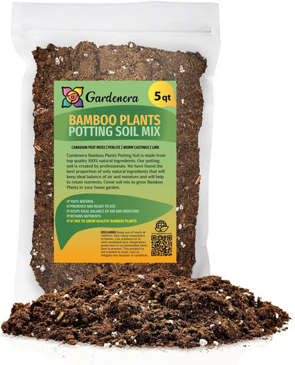 GARDENERA Premium Bamboo Potting Soil Mix - (20 Quarts Bag)