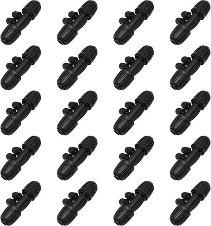 Barbed Tee 4 Way 16 Double Latch Reducing Cross for (1/2 inch ID x 0.60 inch-0.63 inch OD) 16 mm Drip Tubing 1/2 inch to 1/4 inch Pipeline Irrigation Fittings (20PCS-4Way)