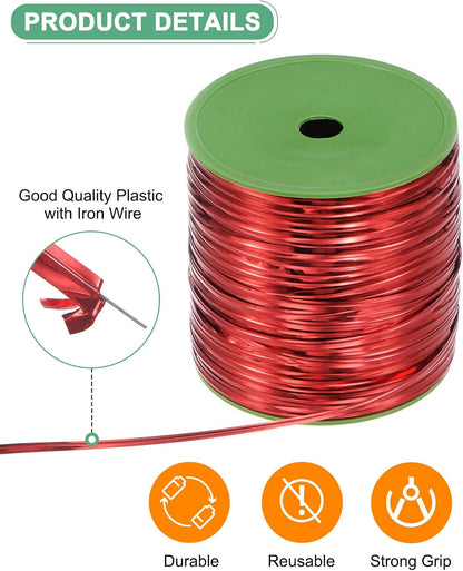 Metal Twist Ties, 350 Yards Metallic Twists Tie Bread Twisty-Ties for Party Decoration/Garden Plant/Gift Wrapping Bag/Cake/Pops Candy/Bakery Bags [Red]