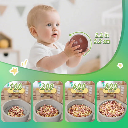 TRENDPLAY Plastic Balls for Ball Pits 2.2 Inch, Pack of 50 100 200 500 Hollow Balls, Perfect for Toddler Baby Pools,Party,Festival Decoration