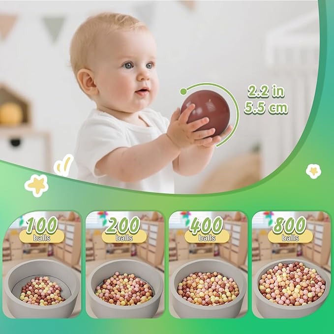 TRENDPLAY Plastic Balls for Ball Pits - Hollow Balls- Safe and Exciting Playtime - Perfect for Baby
