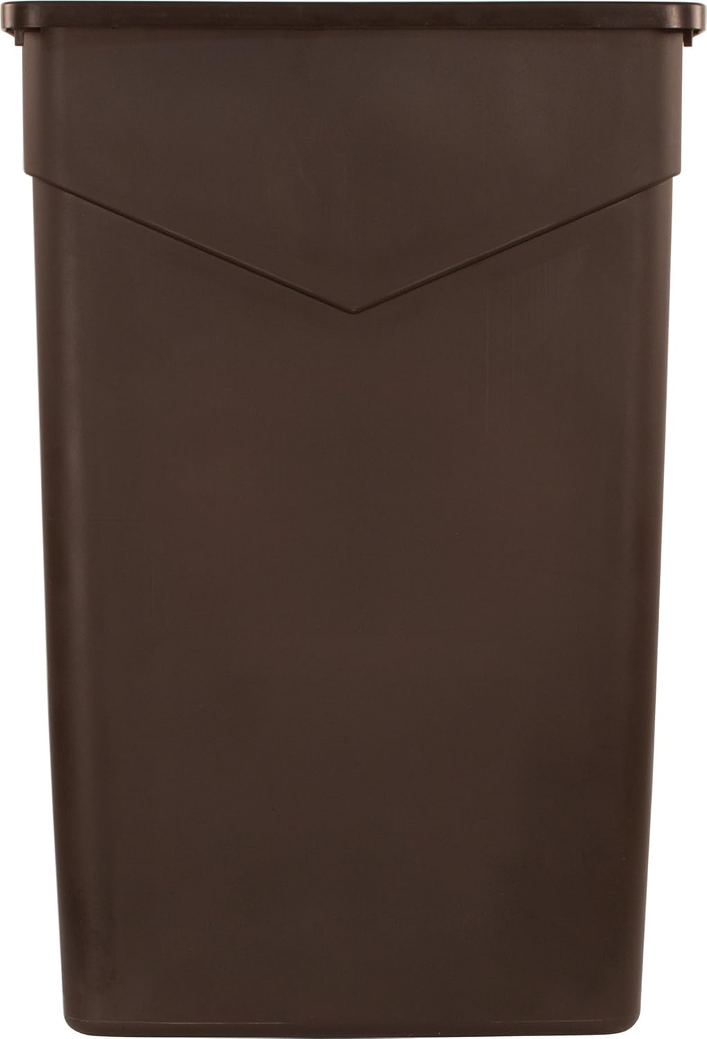 Carlisle FoodService Products 34202369 TrimLine Rectangle Waste Container Trash Can Only, 23 Gallon, Dark Brown
