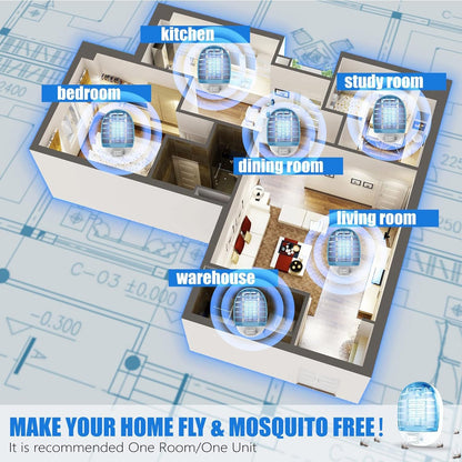 6 Pack Bug Zapper Indoor, Electronic Mosquitoes Killer Zapper with Blue Lights for Living Room, Baby Room, Kitchen, Bedroom(2)