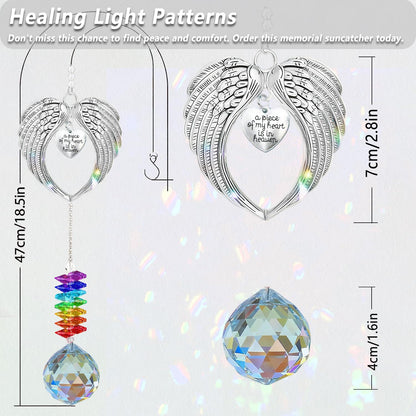 13.8 - Inch Crystal Sun Catchers Indoor Window - A Heart - Felt Memorial Hanging Crystal Suncatcher for Bereaved