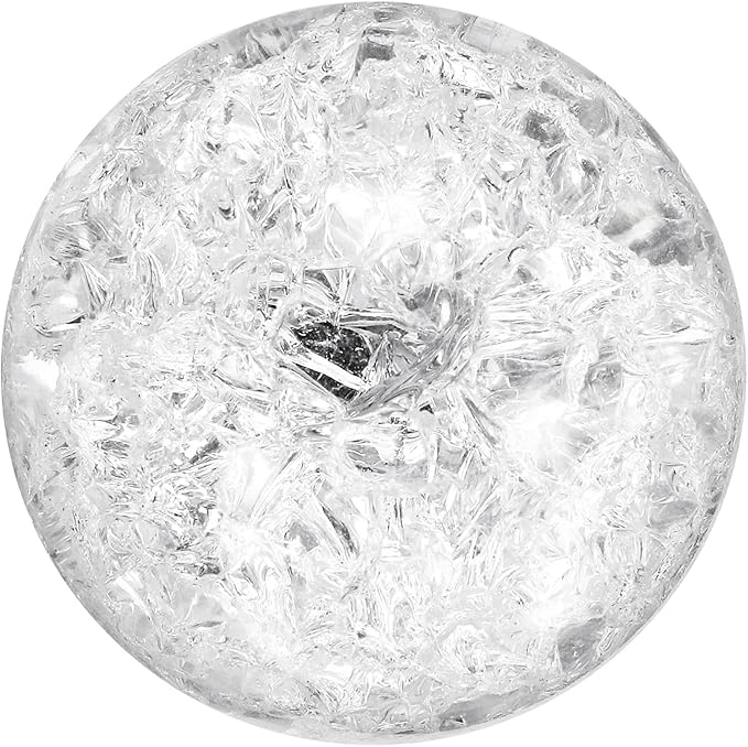 uxcell 50mm/2" Crystal Sphere Ball Ice Cracked Glass Solid Decorative Sphere Crystal Ball Prop Ornament for Feng Shui Divination Fortune Telling Tabletop Fountain Decoration, Clear