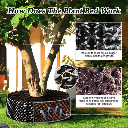 25 Gallon Air Pruning Containers 5-Pack, 100 Liter 20" X 20" D/H Special Packing Interlocked Large Air Root Pruning Planters for Big Tree Grow Outdoor(5 Pack 26 Gallon), Black
