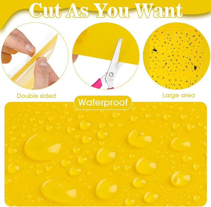 220 Pcs 7.9 x 4 Inch Sticky Traps for Plant Gnats Double Sided Sticky Traps with Twist Ties for Flying Killer Insect Indoor Outdoor Fungus Gnats, Whiteflies, Aphids (Yellow)