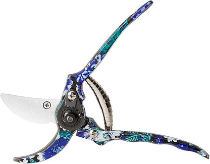 FLORA GUARD 3 Piece Aluminum Garden Tool Set - Trowel, Cultivator, Pruning Shear, Gift Set for Gardening Needs (Purple&Blue)