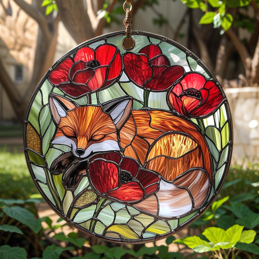 Fox Acrylic Suncatcher Colorful Window Hanging Ornament Sun Catcher Panel for Home Decor Car Garden