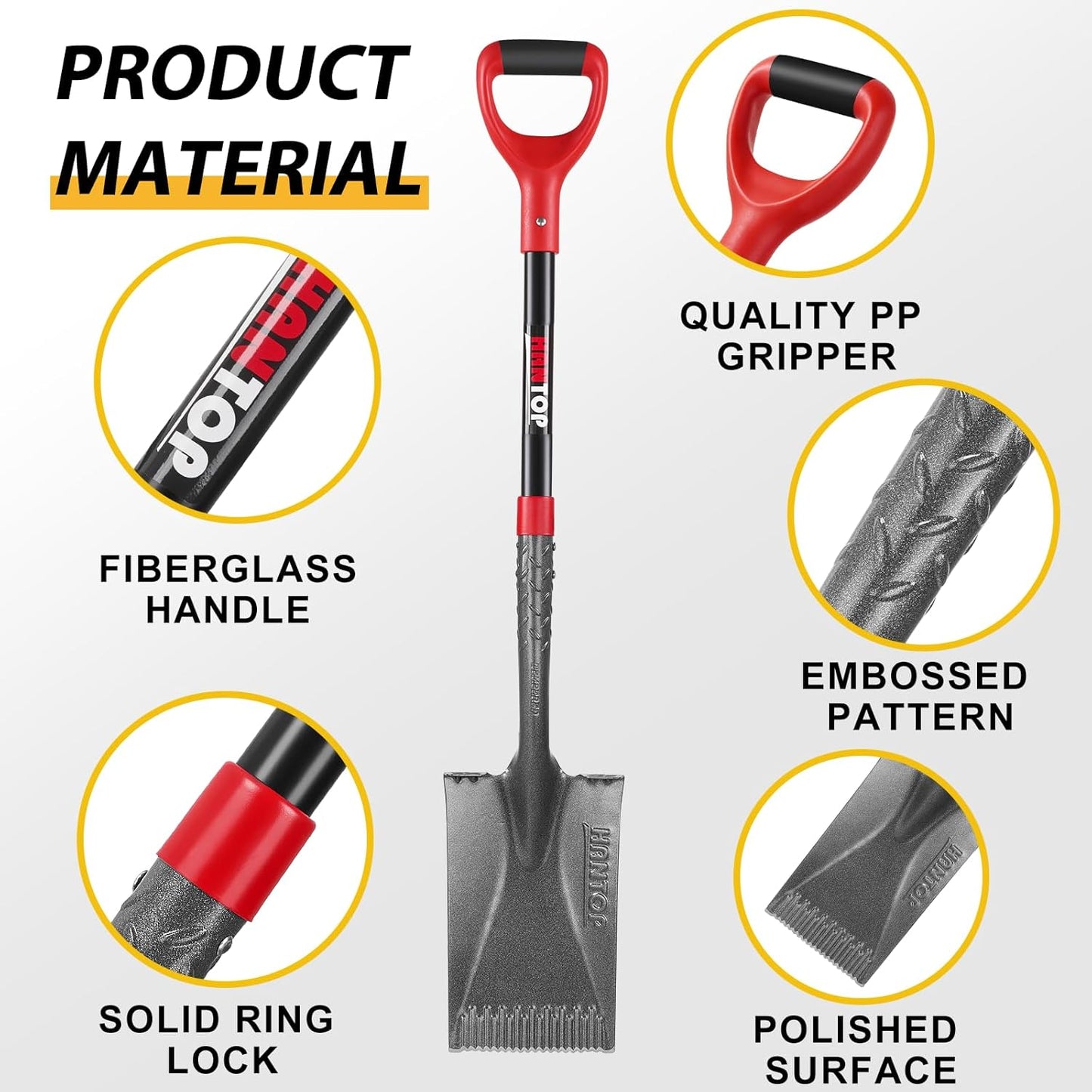 Garden Shovel Flat Spade Edge Shovels Trenching Spades with Fiberglass Handle for Gardening Lawn Edging,43 inches