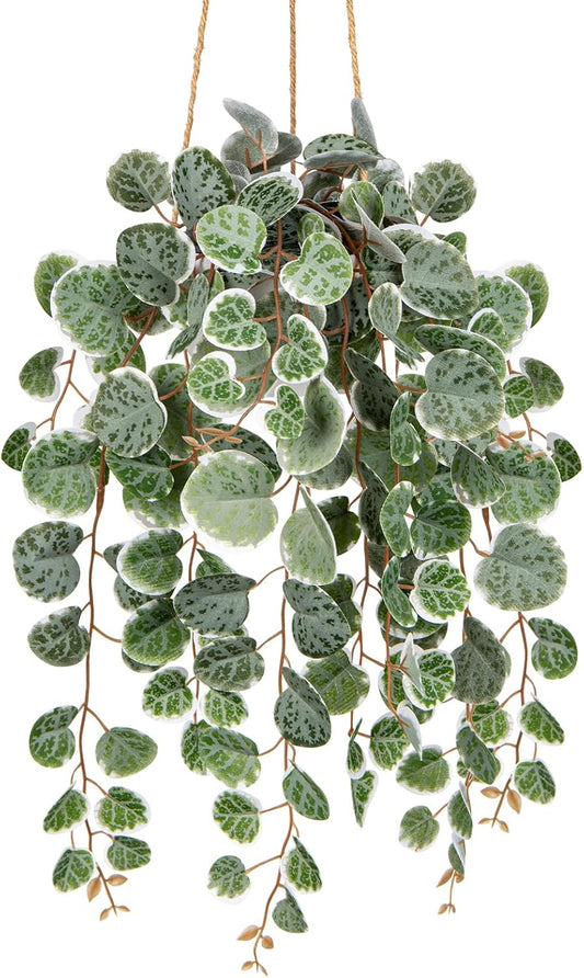 Briful Artificial Hanging Plants with Pot 17'' Fake String of Heart Vines Plants Faux Hanging