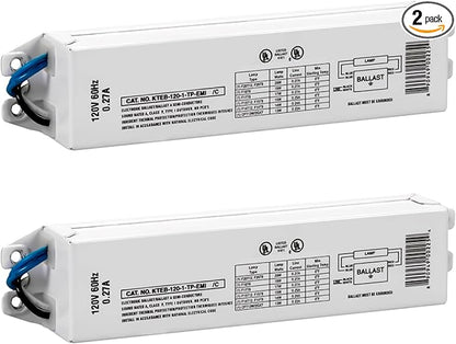 OHLECTRIC Replacement for Keystone KTEB-120-1-TP-EMI 1 Lamp T12 Electronic Fluorescent Ballast | 120V Input with Instant Start Operation | 0.90 Ballast Factor, UL-Approved