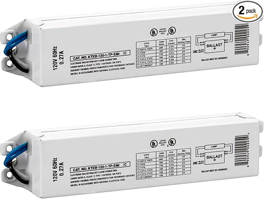OHLECTRIC Replacement for Keystone KTEB-120-1-TP-EMI 1 Lamp T12 Electronic Fluorescent Ballast | 120V Input with Instant Start Operation | 0.90 Ballast Factor, UL-Approved