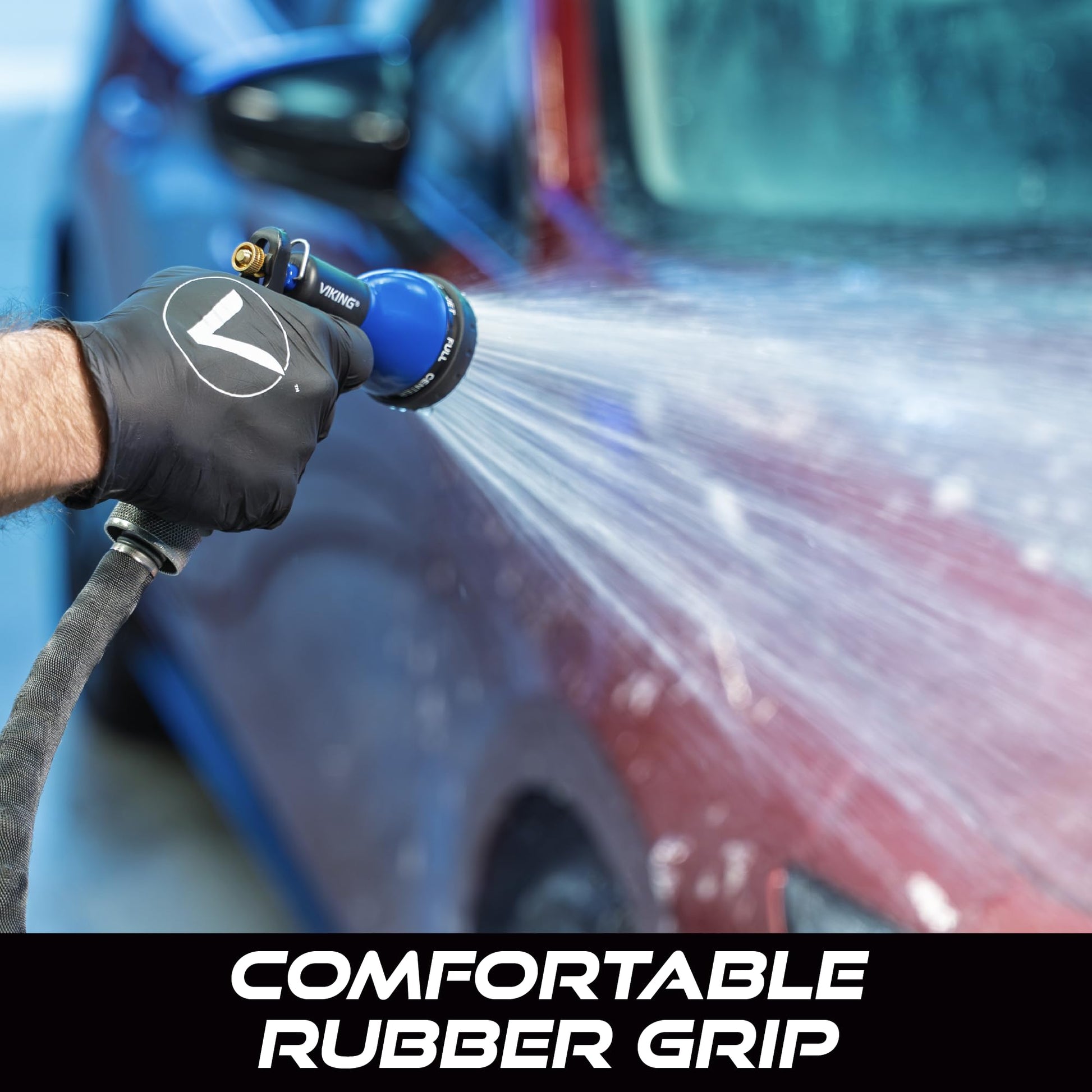 VIKING Hose Nozzle, Garden Hose Nozzle with 8 Spray Patterns, Adjustable and Heavy Duty for Washing