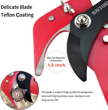 BAYTORY Extendable Tree Pruner Saw Head Without Pole, High-Altitude Branches Trimmer Pruning Shears, Harvester Clipper for Plant Twig Vine, Labor-saving 3 Wheels Garden Trimming Tool