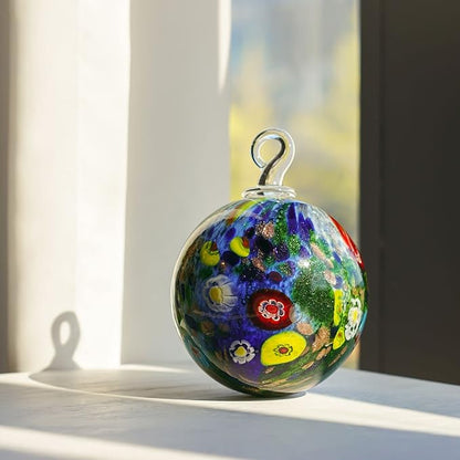 QFkris 4" Hand-Blown Glass Ornaments Glass Christmas Ornaments Friendship Balls for Christmas Tree Hanging Gardens Window Outdoor Gazing Ball Witch Balls for Women