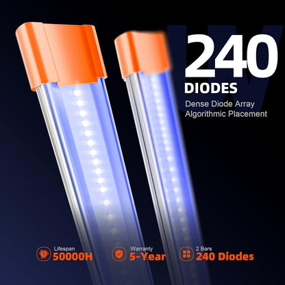 Spider Farmer 2025 Upgraded UV60 & IR30 LED Grow Light, 365-370nm UV & 730-745nm IR Supplemental Light for Indoor Plants, 2x4, 5x5 Grow Tents, 35.4" Long Bars Set